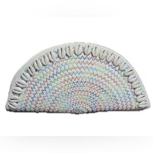 Cowrie Shell Woven Rainbow Zig Zag Bali inspired Clutch